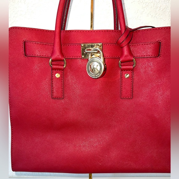🌶️Michael Kors Hamilton Saffiano Leather Large Tote Shoulder Bag - Picture 5 of 13